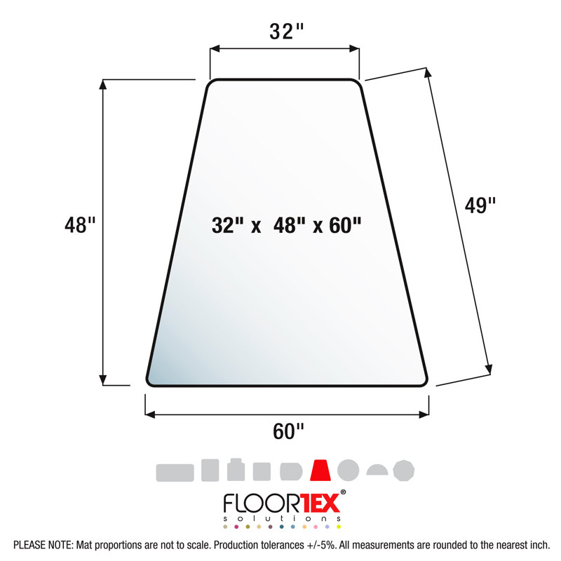 Floortex Ultimat Polycarbonate Corner Workstation Chair Mat for Hard Floor - 48" x 60"