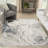 Astra Machine Washable Silver Blue Modern Indoor Rug-832166138