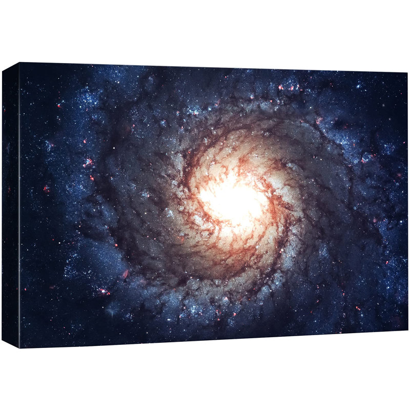"Galaxie spirale tourbillonnante avec étoiles, astronomie et espace Aurora, art moderne et scénique contemporain" sur toile