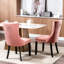 Chaise de salle à manger contemporaine avec structure élastique double et revêtement en velours rose, 2 chaises hautes, 2, coussin en mousse confortable et base en bois stable-240074592