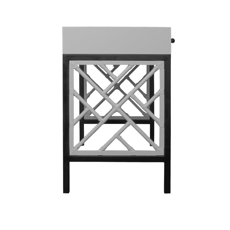 Chippendale Writing Desk, Light Gray