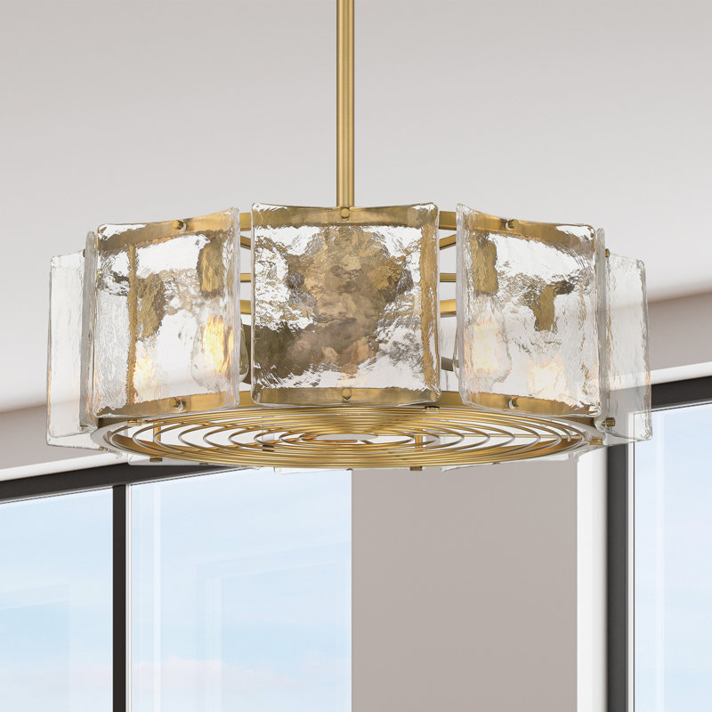 Genry 5-Light LED Fan D'Lier, Brass