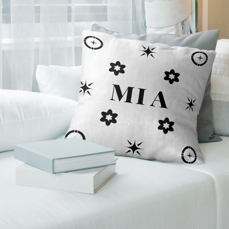 Oreiller en coton Miami Basketball, H 14 po x l 14 po, Miami noir / blanc / rouge