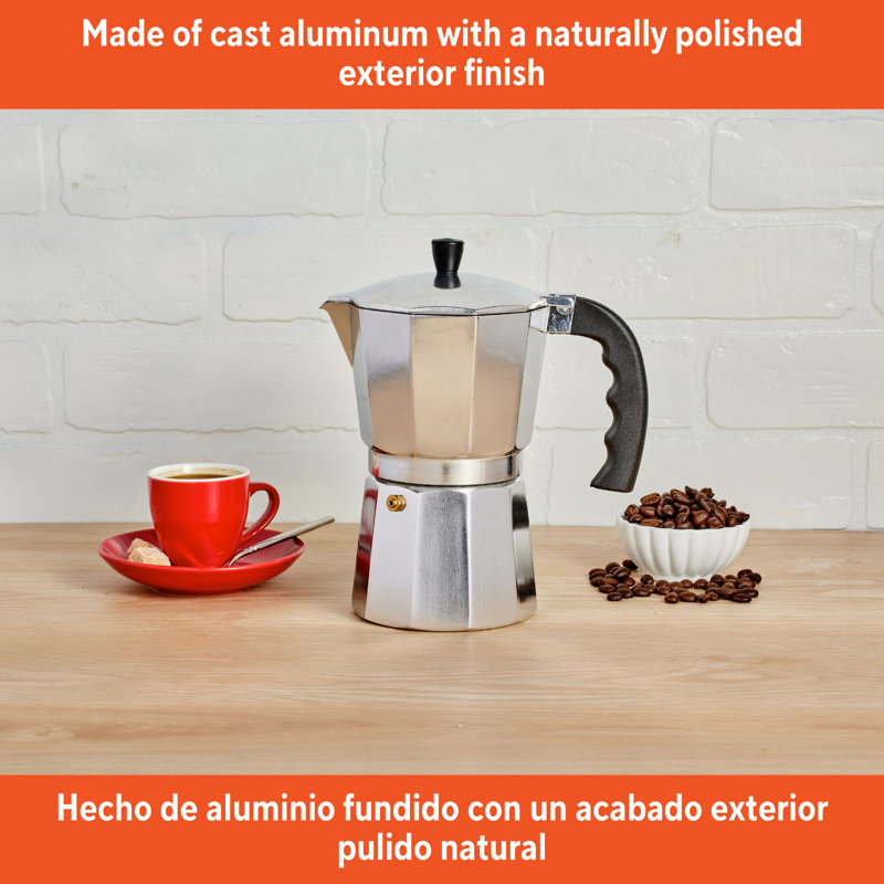 Cafetière en aluminium 6 tasses en argent