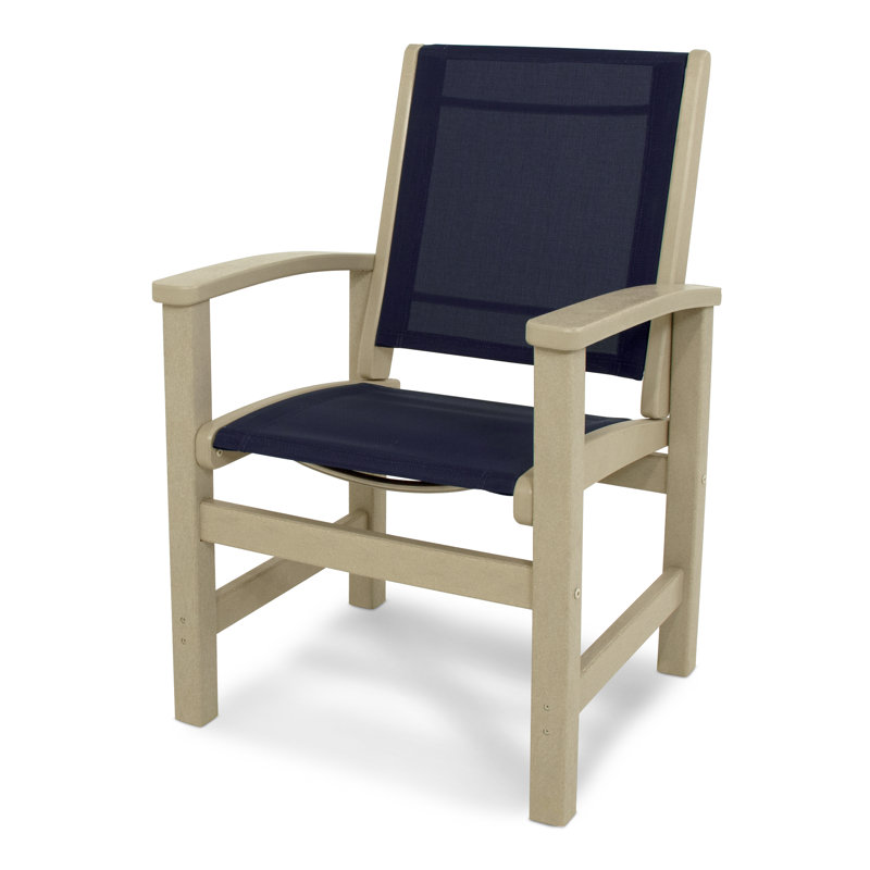 Chaise de salle à manger POLYWOOD Coastal, Bleu marine / sable