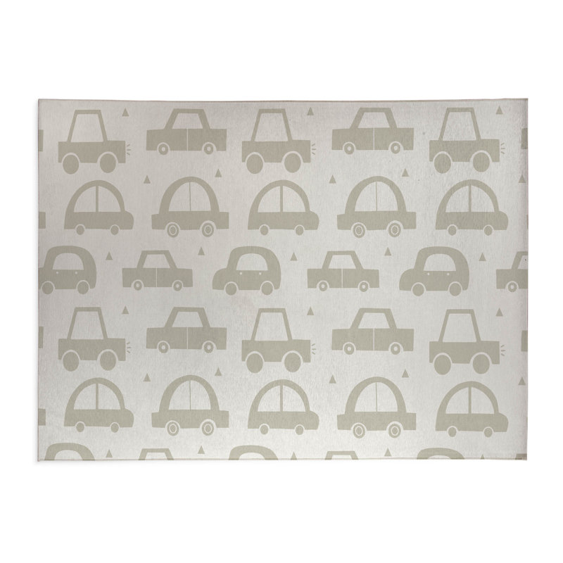 Driveway Colorized Kids Play Mat, Rectangle 2' x 3', Ivory
