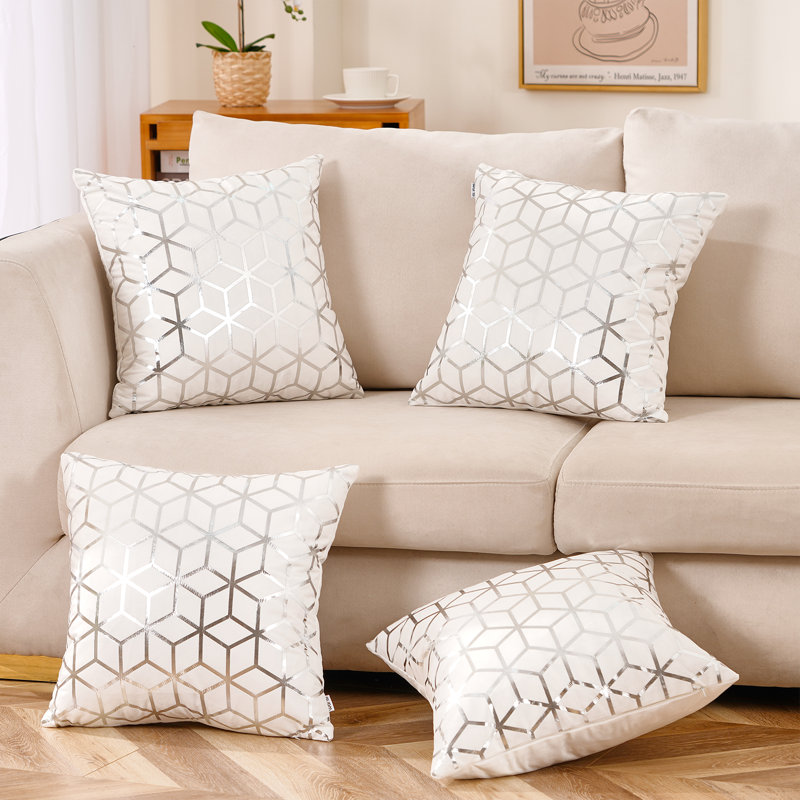 Housse de coussin , Blanc, Housse de coussin seulement - sans coussin, 18 po x 18 po
