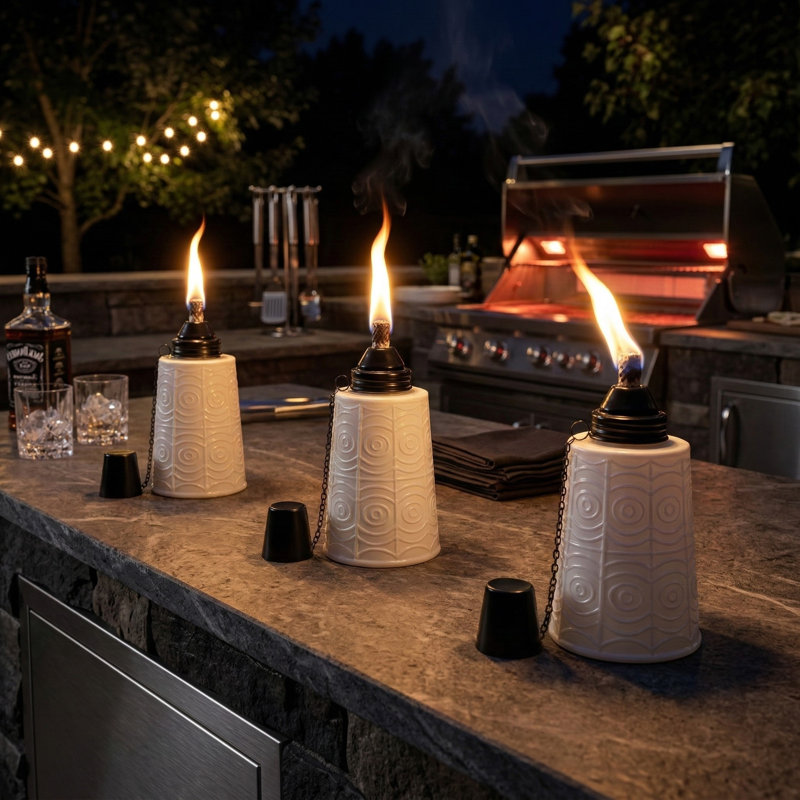Torches Tiki Citronella, Blanc