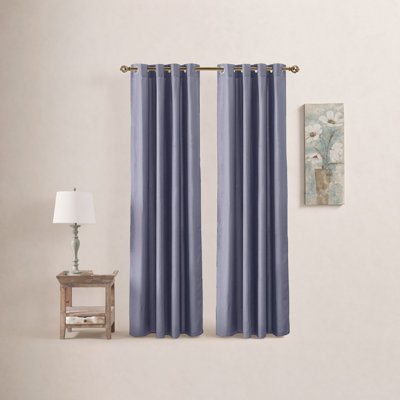 Lakeland Classic Solid Semi-Sheer Grommet Single Curtain Panel in Bold Colors & Sizes