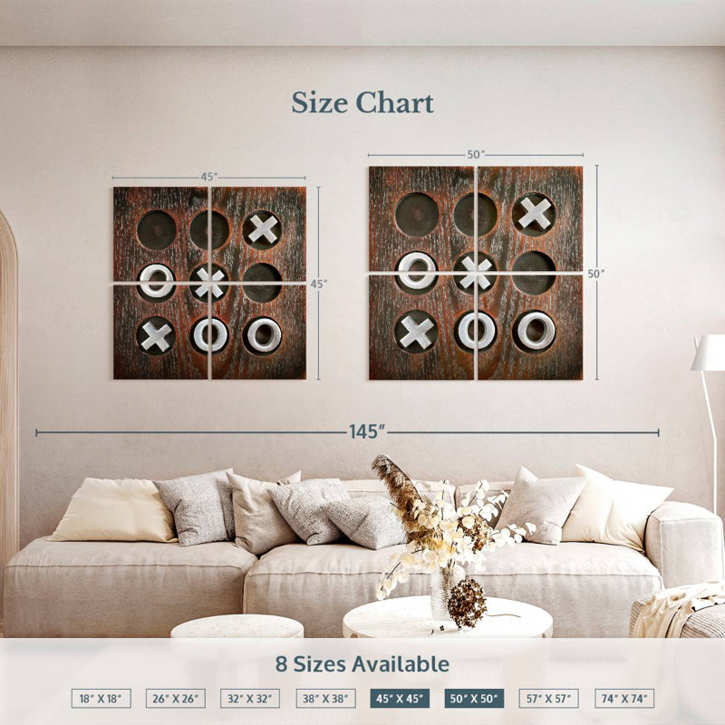 Tic Tac Toe Senne, H 50 po x l 50 po