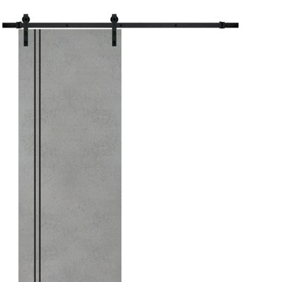 Solid + Manufactured Wood Paneled without Installation Hardware Kit Barn Door