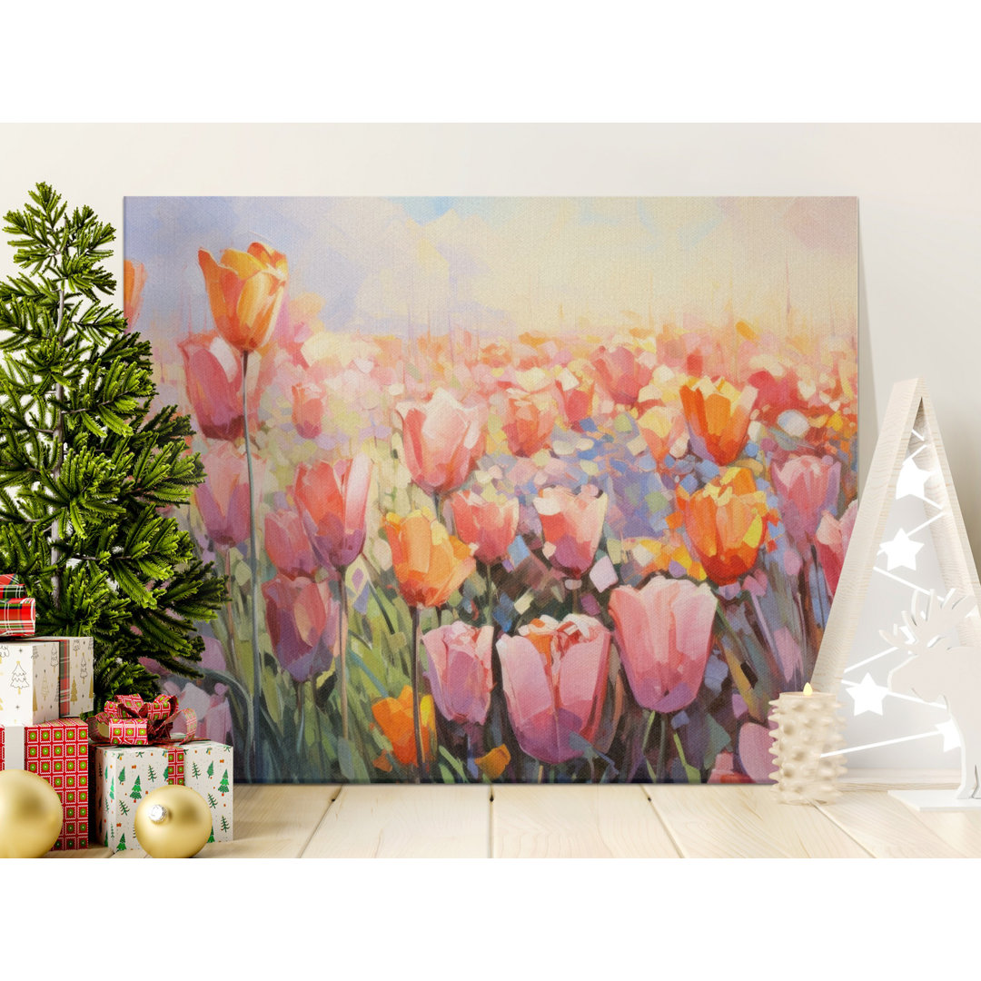 Tulip Field Canvas Wall Art, Gallery Wrapped Canvas Print, Modern Home Decor, Ready to Hang, Archival Quality, Floral Statement Piece