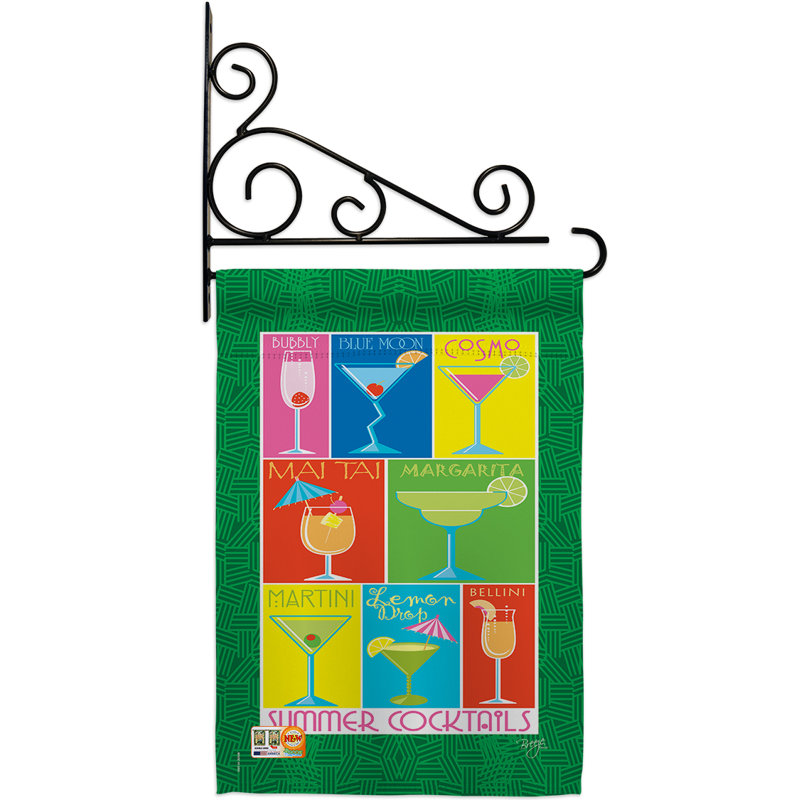 Les boissons estivales, les jardins décoratifs à 2 côtés en polyester 19 x 13 po ensemble de drapeaux