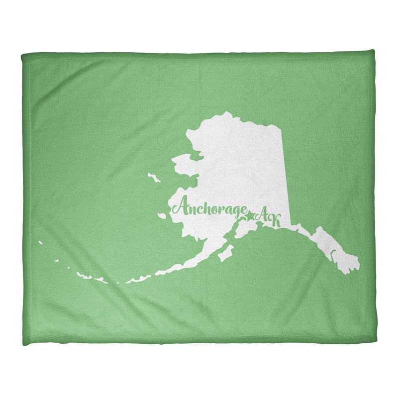 Jeté en alaska polaire ancrage, l 52,5 po x L 62,5 po, Vert