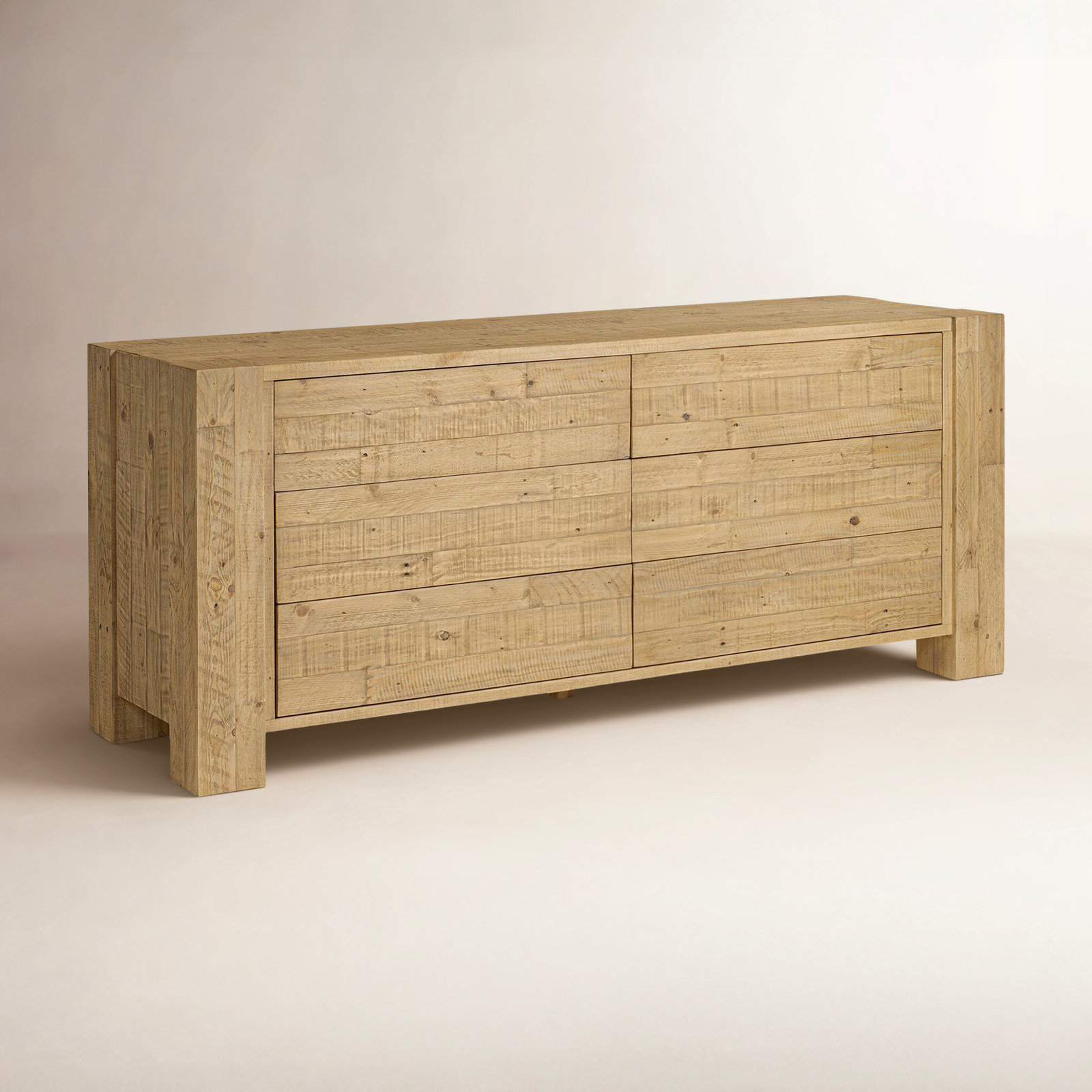 Finnian 6 Drawer Dresser-Light Blonde Pine, Light Blonde Pine