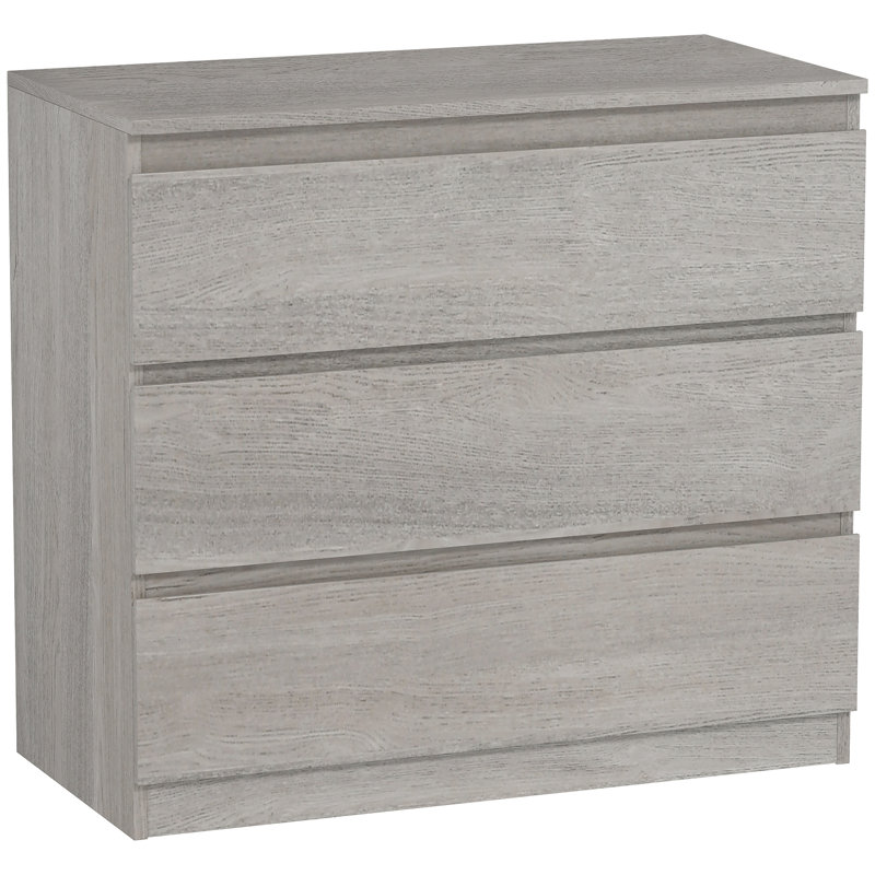 Keethan 80cm W 3 - Drawer Chest of Drawers, Grey Wood Effect