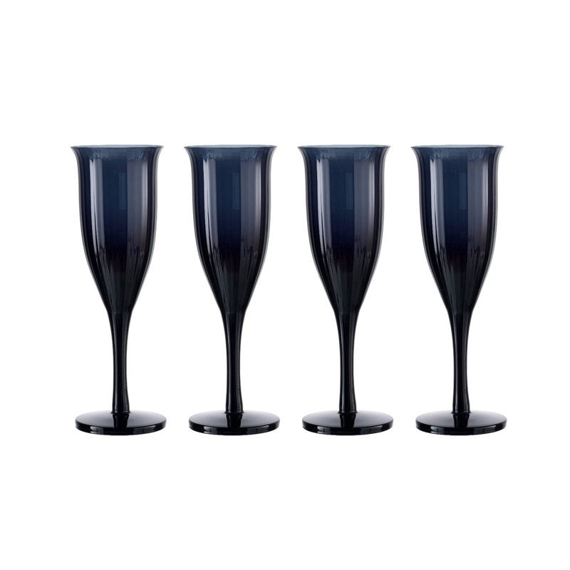 Omnia Handmade Crystal Flute, Navy Blue