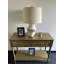 Ceramic table lamp Beige Flowers Distressed for Living Room Bedroom Bedside 15"W*15"D*24"H
