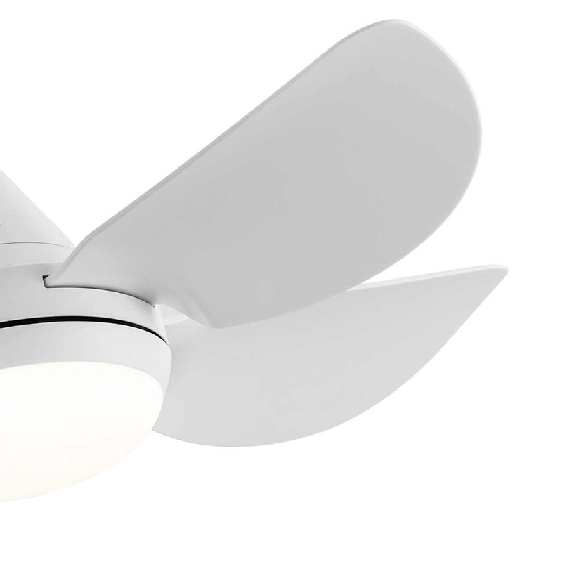 Small-CF 30''  5 - Blade LED Standard Ceiling Fan with Remote Control and Light Kit Included, White