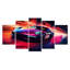 Futuriste fuchsia haute vitesse - art mural exotique de voiture 5 pièces-1811855424