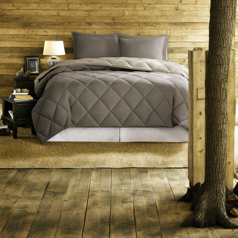 Reversible Down Alternative Bedding Set, Polyester Comfort, Modern Style