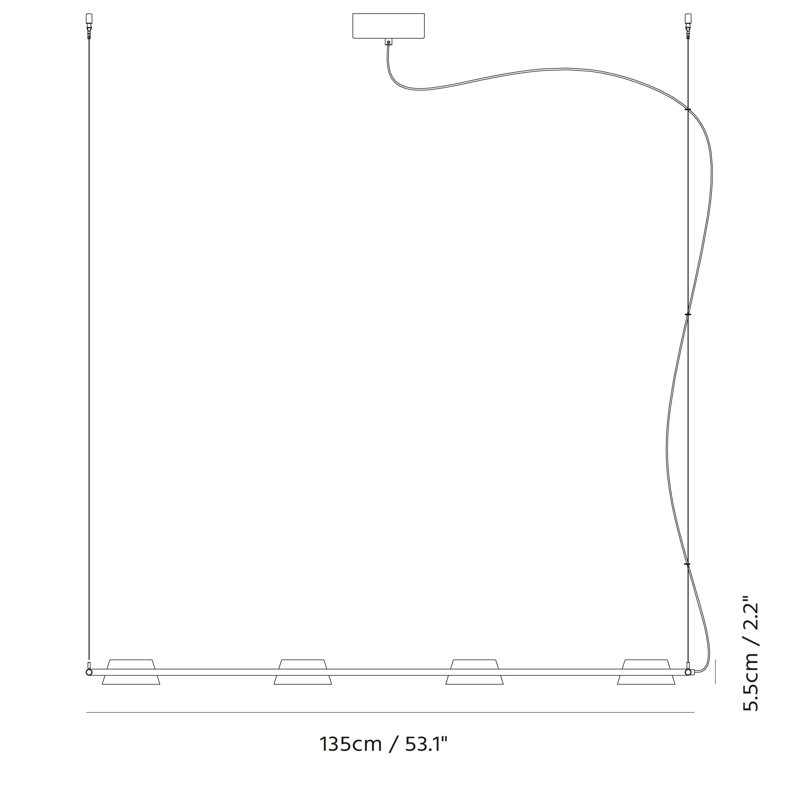 Raya 4 - Light LED Pendant, Black