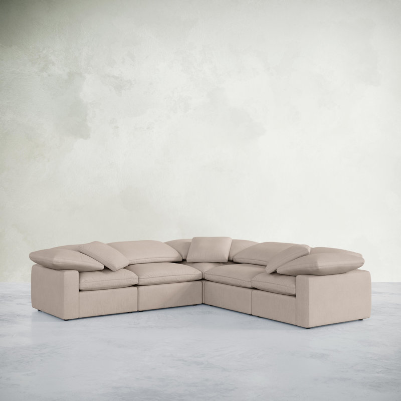 Soho Modular Sectional, Right Hand Facing, Beige 98% Polyester 2% Nylon