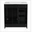 Ensemble de meuble-lavabo 30 po avec lavabo en céramique, armoire de rangement en bois massif, ensemble de meuble-lavabo autoportant avec 3 tiroirs et portes à fermeture douce-13311253