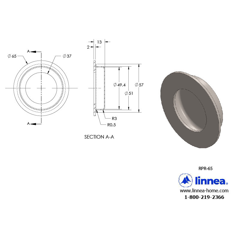 Flush Pull Plate, Satin Bronze, 2.56" H x 2.56" W x .43" D