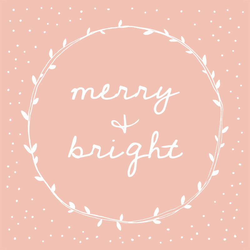 Blush Merry And Bright - Wrapped Canvas Print, 30cm H x 30cm W x 3.8cm D