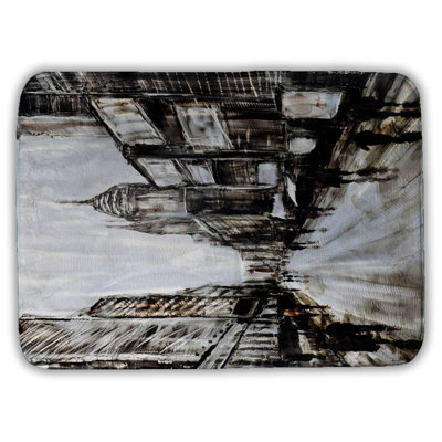 Busy gray street Bath Mat with Non-Slip Backing - Quick Dry Memory Foam Bathroom Rug - Absorbent - Modern Plush Spa-Style - Machine Washable