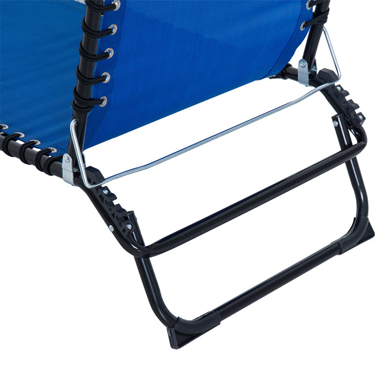 Folding Chaise Lounge Pool Chair, Navy, 1
