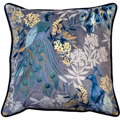 Degroot Abstract Blue Sqaure Throw Cushion