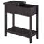 Table basse avec plateau rabattable, cabine de rangement