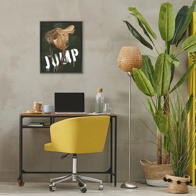 " Leather Saddle with Jump Spraypaint " Graphic Art Print, 21 x 17