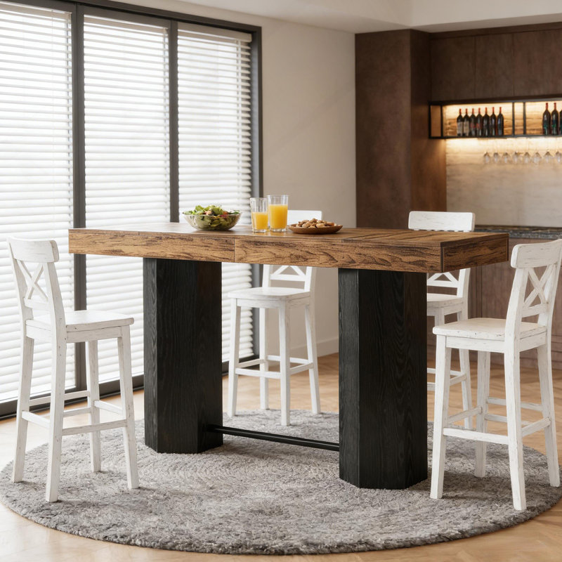 Table basse Woodgrain Design, table de pub, table de voeux