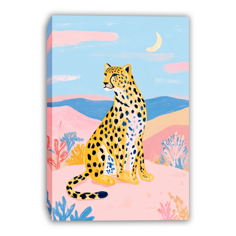 «Sunlit Leopard Portrait», art mural sur toile tendue, H 36 po x l 24 po x P 1,5 po