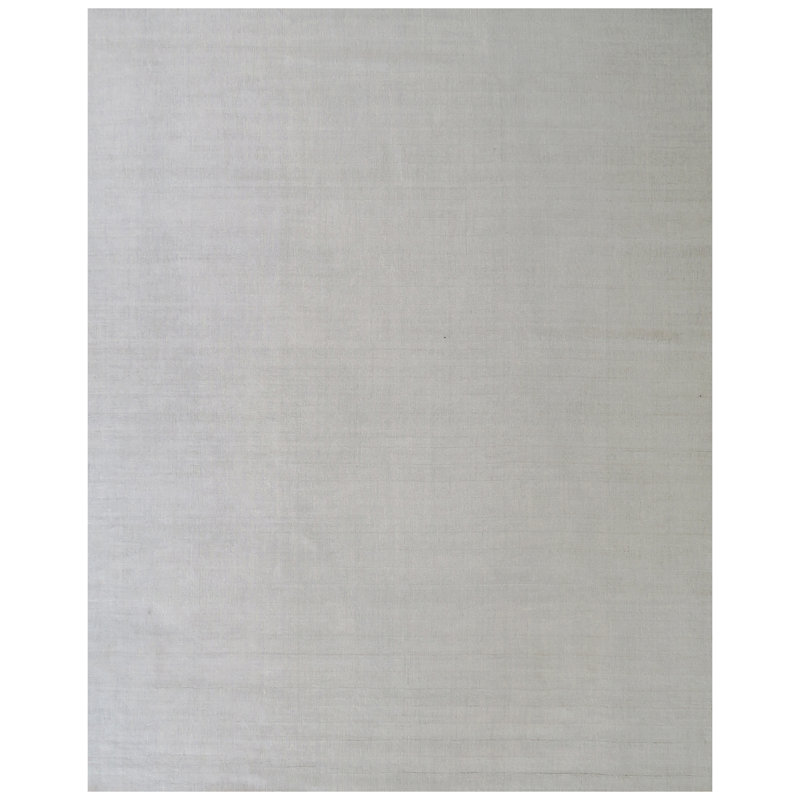 Tapis gris noué à la main de haute qualité, Rectangle de 10 pi x 14 pi