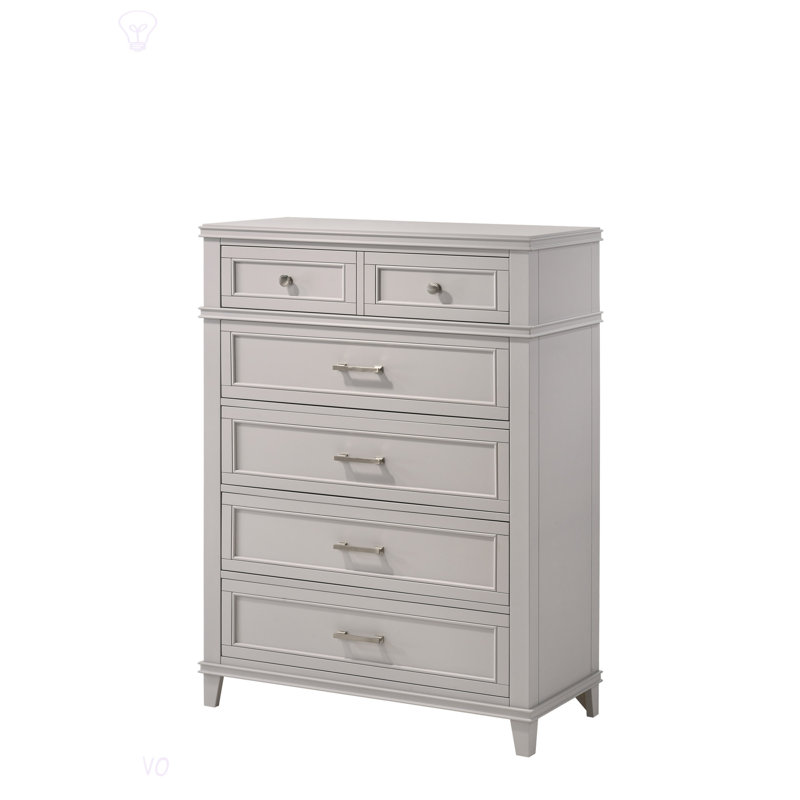 Commode 5 tiroirs, commode moderne, Gris