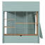 Lit mezzanine en bois, taille standard, avec étagères de rangement, échelle et tiroir sous le lit, lit d'appoint pour enfant, vert menthe et chêne naturel-2080313746