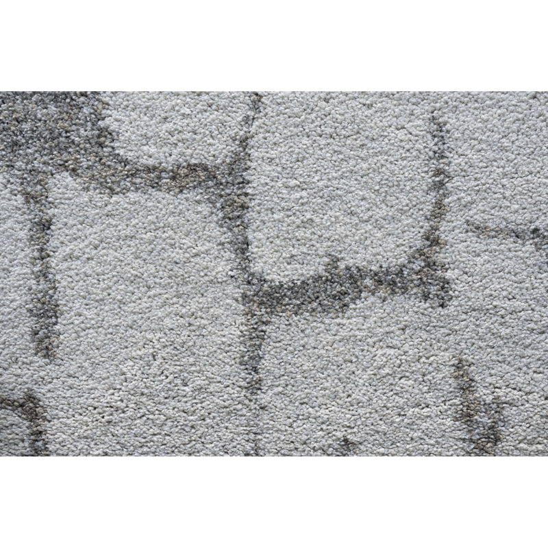 Tapis en polypropylène ultra moelleux et confortable à motif de pavés neutres pour les espaces modernes et bohèmes