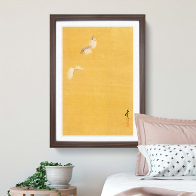The Two Butterflies by Shibata Zeshin - Framed Print