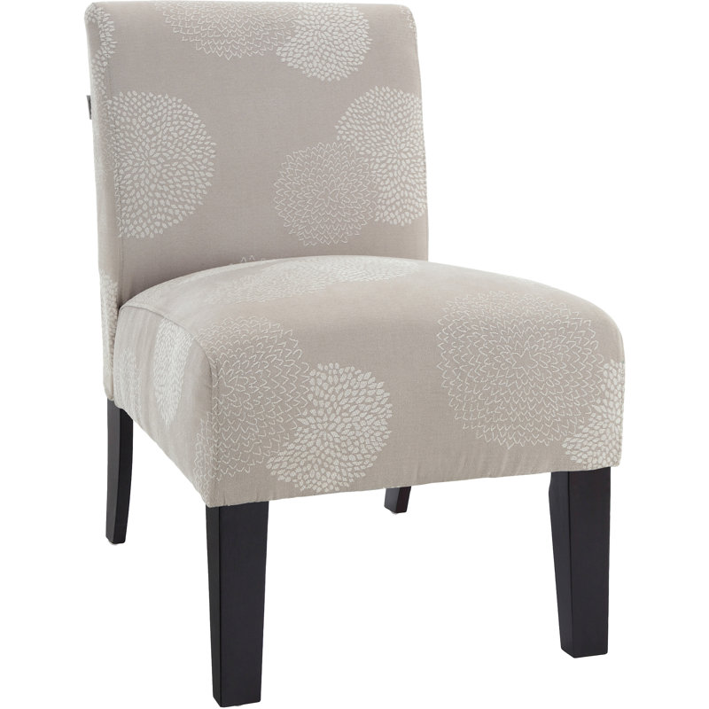 Loring Upholstered Slipper Chair, Ivory Sunflower