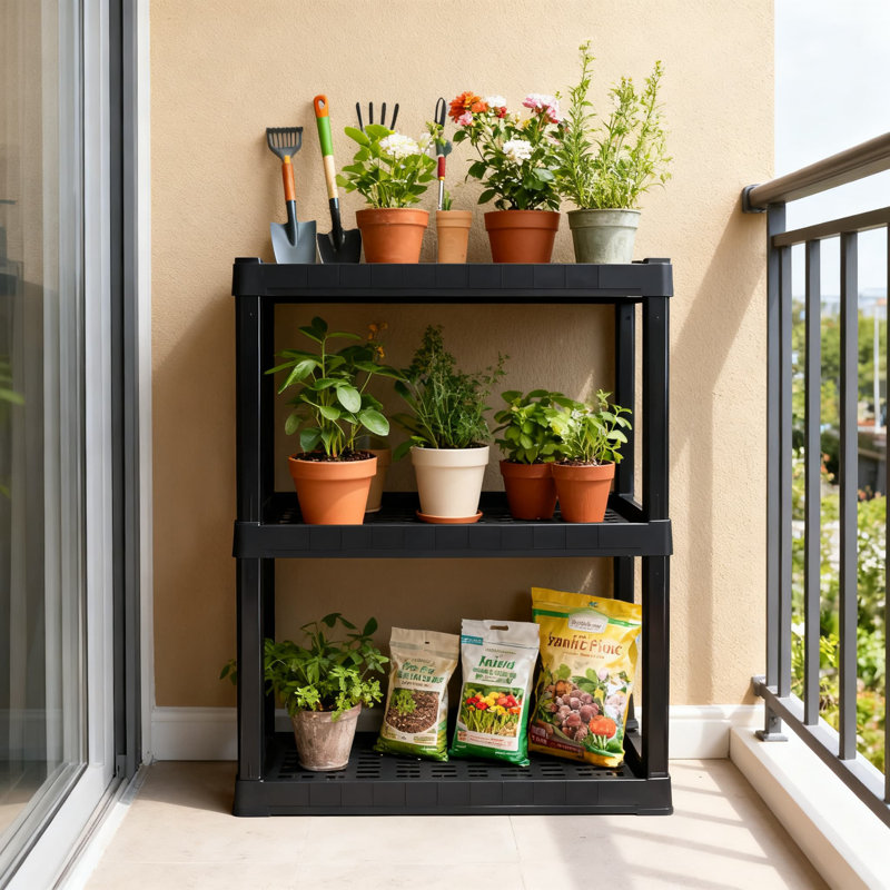 Heavy-Duty Plastic Storage Shelves, 3-Tier Stackable Organizer Rack For Garage, Kitchen, Bathroom, And Closet Organization, Space-Saving Design For Toys, Books, Shoes, And Pantry Supplies