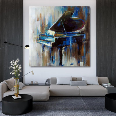 ArtDirect Atelier B Art Studio Gallery Wrapped Canvas Art Titled: Abstract grand piano