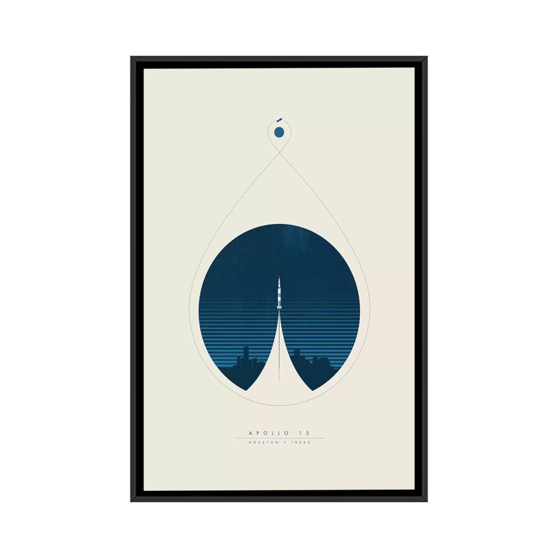 «Apollo 13», impression sur toile, H 26 po x l 18 po x P 1,5 po, Toile encadrée noire, Pas de tapis