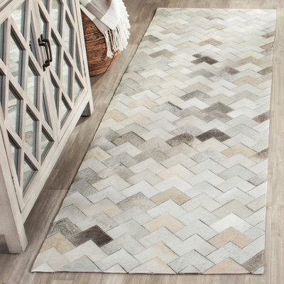 Stasia Hand Woven Leather Chevron Rug