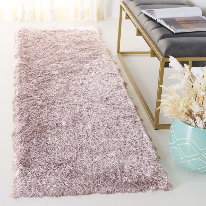 Tapis beige touffeté à la main Cimah, Tapis de couloir 2 pi 3 po x 8 pi