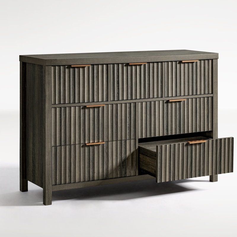Commode à 7 tiroirs l 46,5 po Arrilla, Chêne minuit