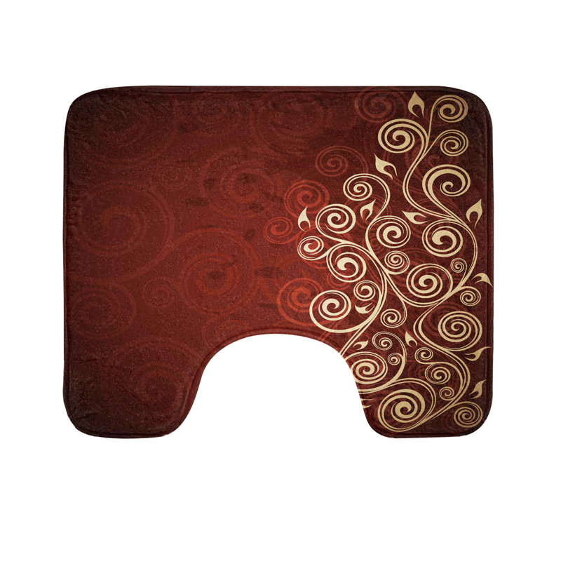 Tapis de salle de bain en U bourgogne 20 po Ruby crème